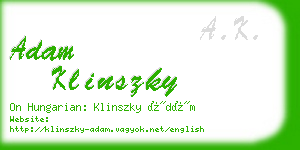 adam klinszky business card